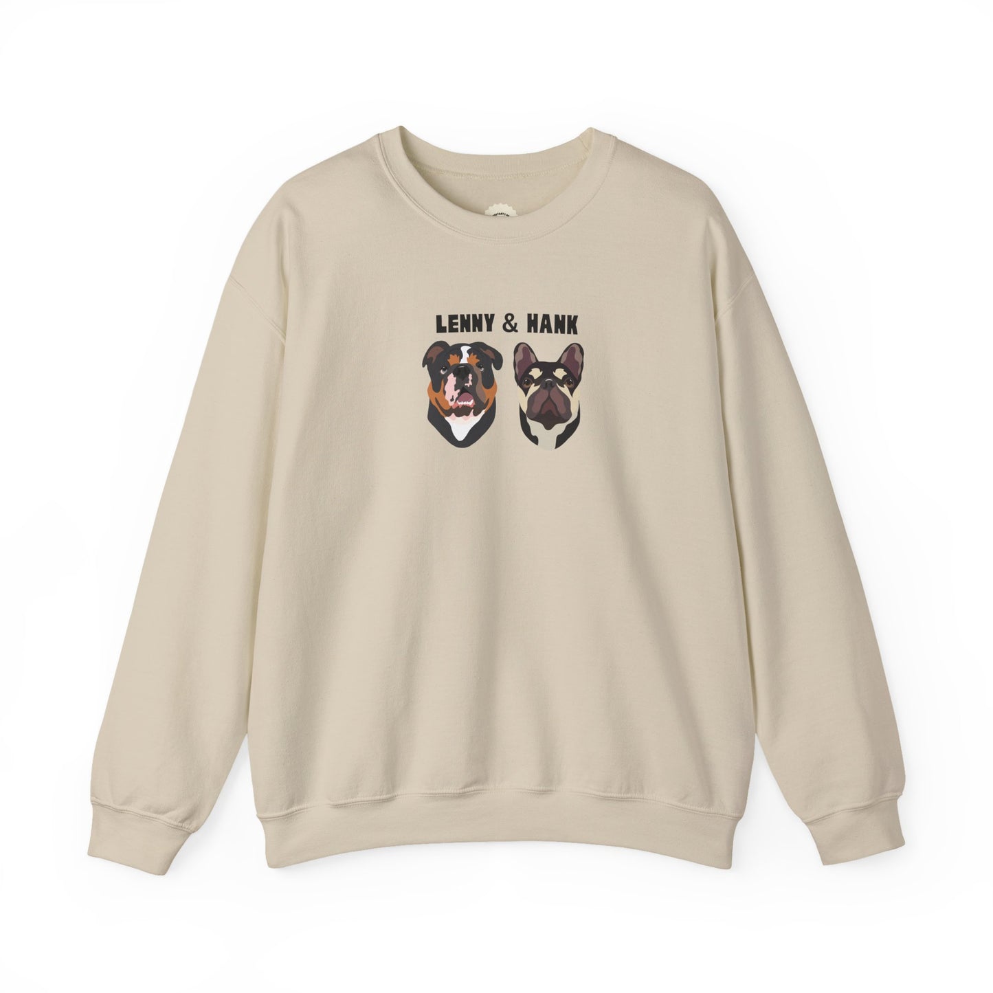 Personalised Sweatshirt with 2 Pets with names & faces, Cozy Unisex Sweatshirt