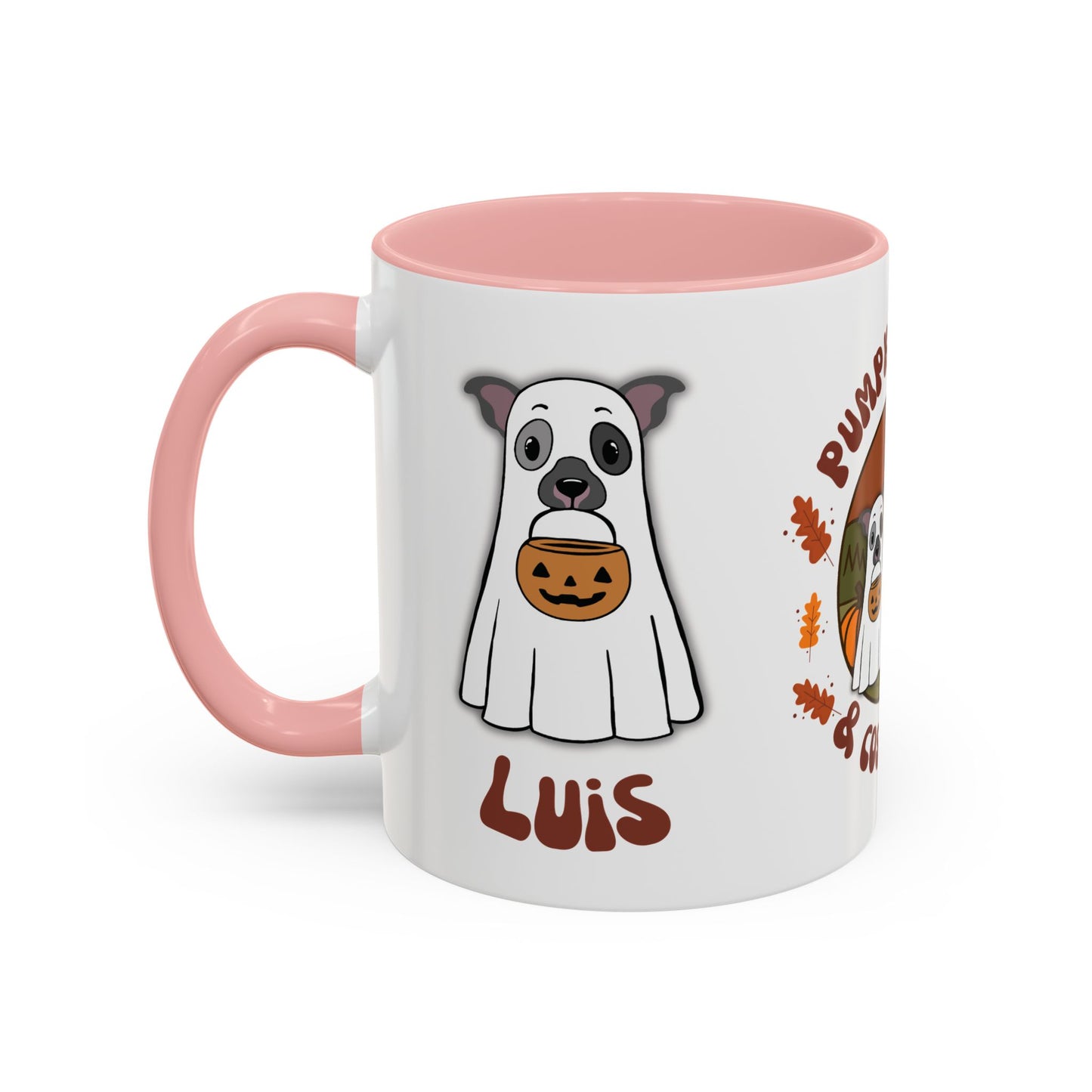 Personalised Halloween Mug - 2 Pets personalised by name & ears/colour