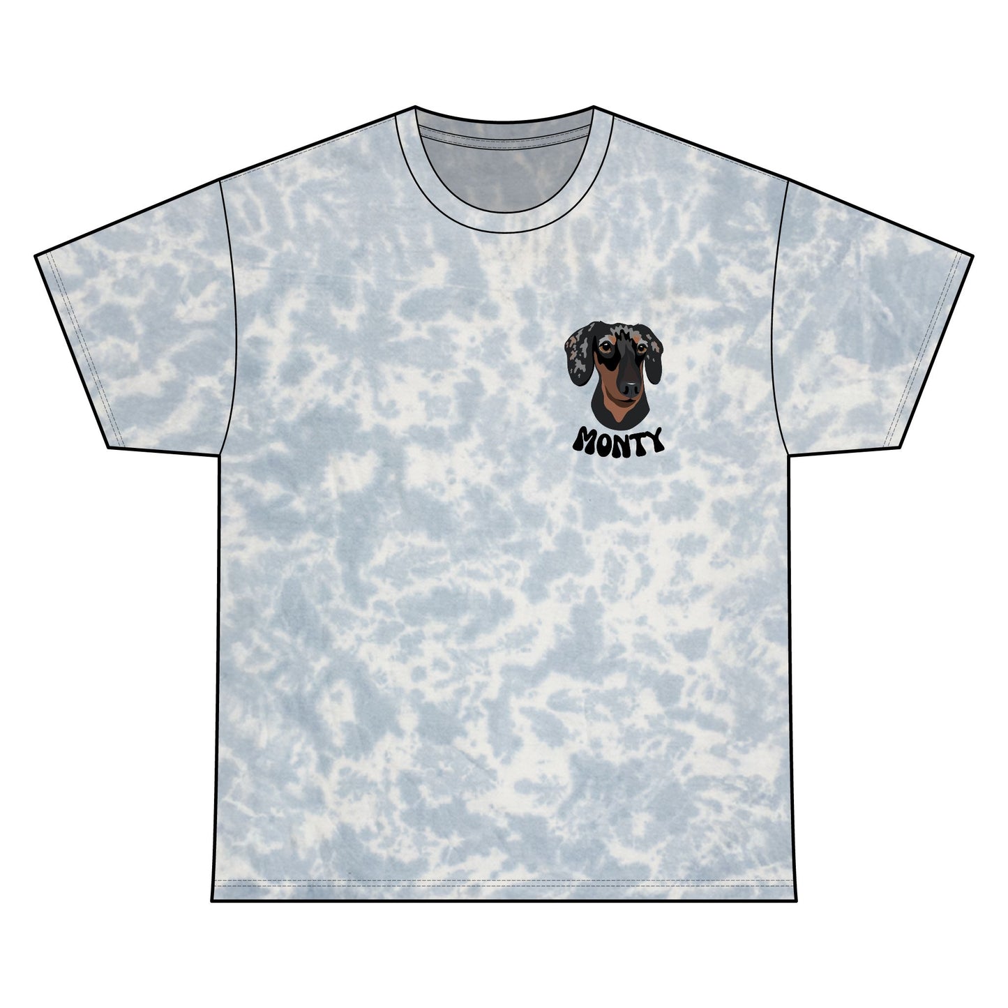 Unisex Tie Dye Pet Portrait Tee, Personalised