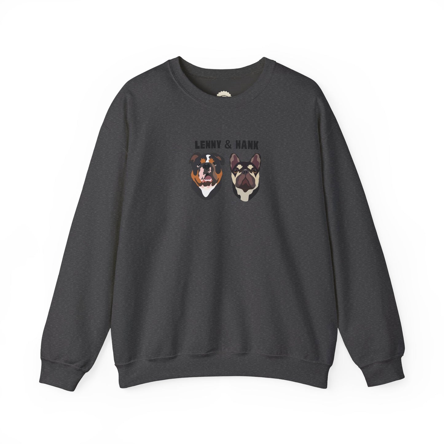 Personalised Sweatshirt with 2 Pets with names & faces, Cozy Unisex Sweatshirt