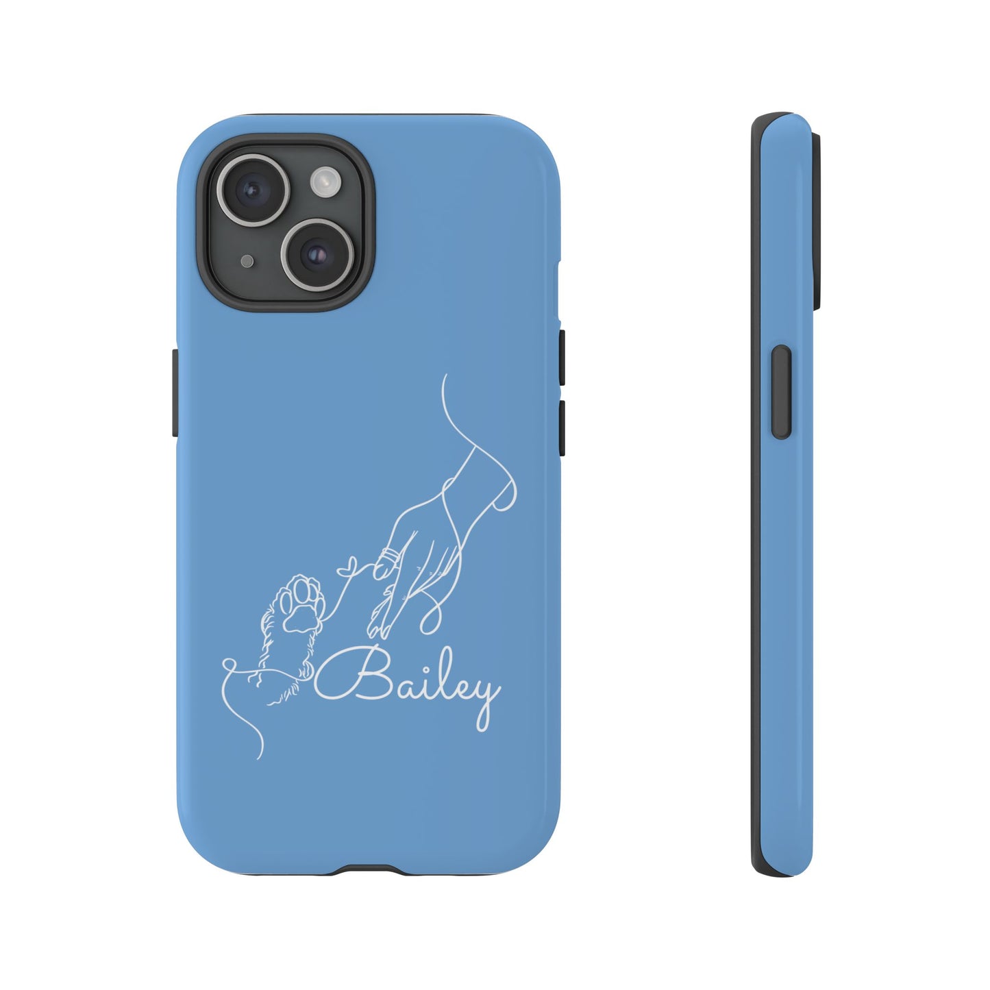 Personalised Phone Case with line drawing & name, Tough Cases