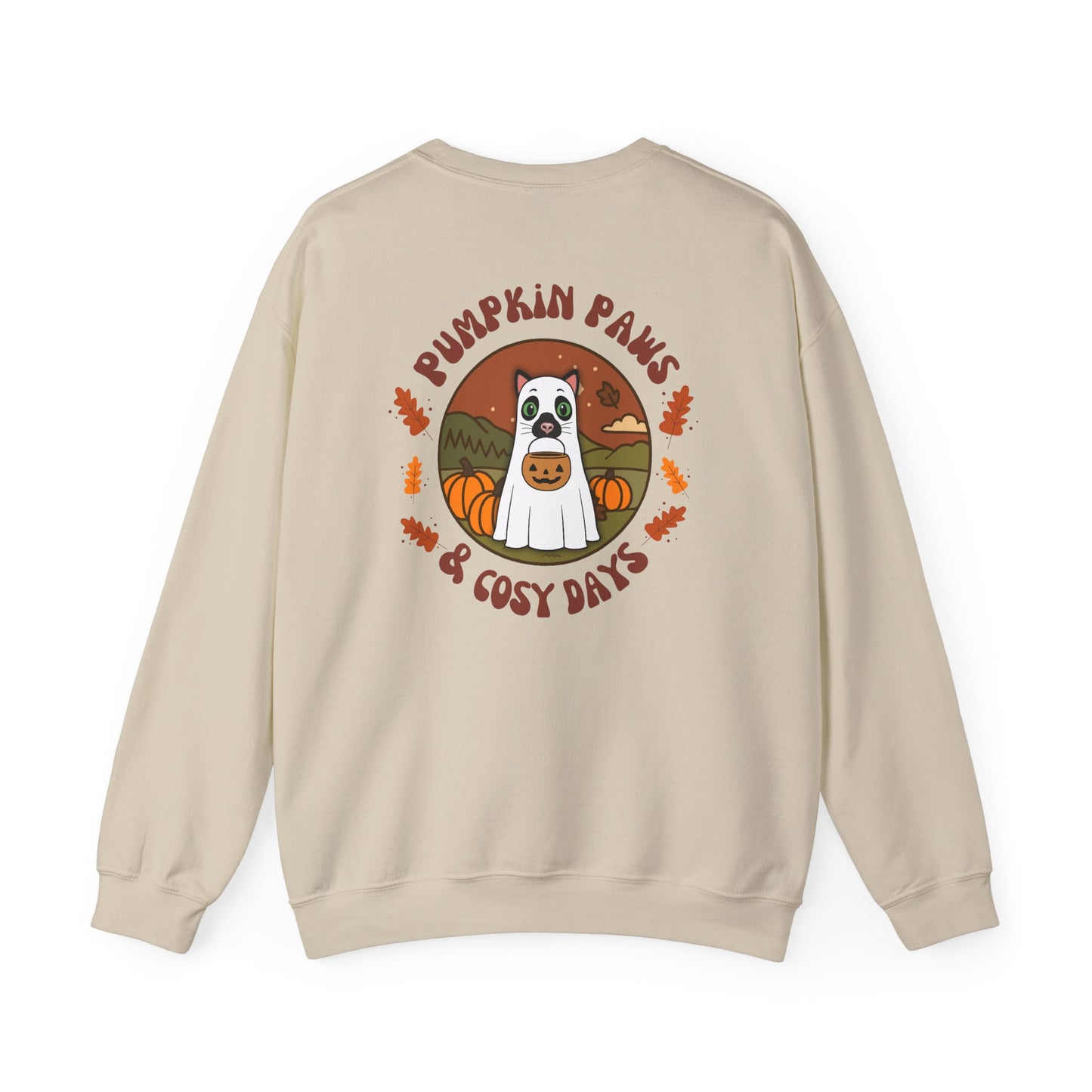 Cat Pumpkin Paws Sweatshirt - optional personalisation