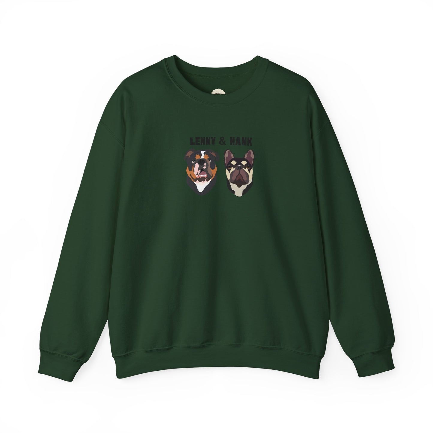 Personalised Sweatshirt with 2 Pets with names & faces, Cozy Unisex Sweatshirt