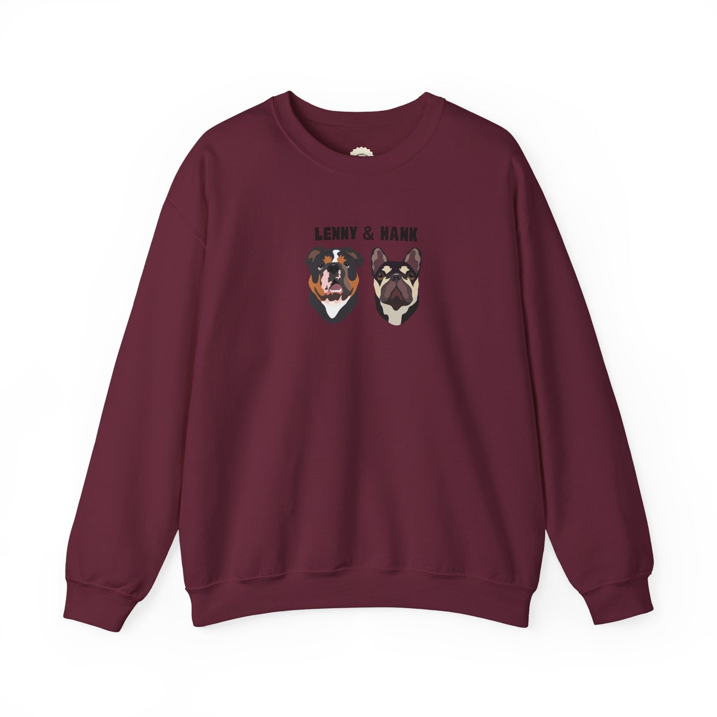 Personalised Sweatshirt with 2 Pets with names & faces, Cozy Unisex Sweatshirt