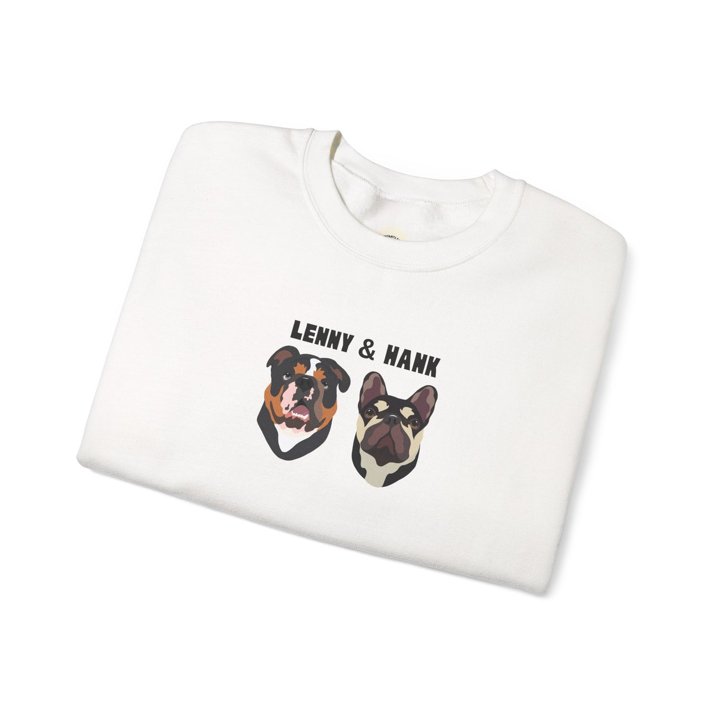 Personalised Sweatshirt with 2 Pets with names & faces, Cozy Unisex Sweatshirt