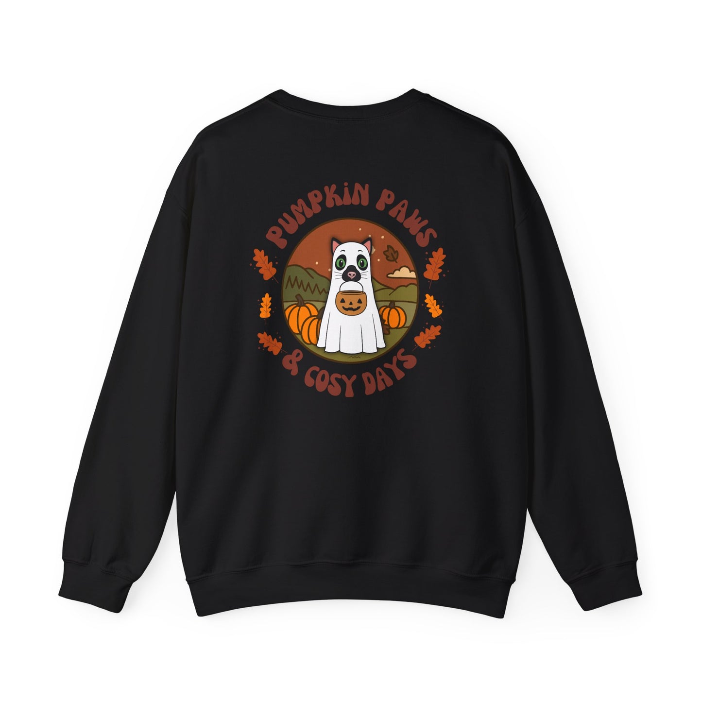Cat Pumpkin Paws Sweatshirt - optional personalisation