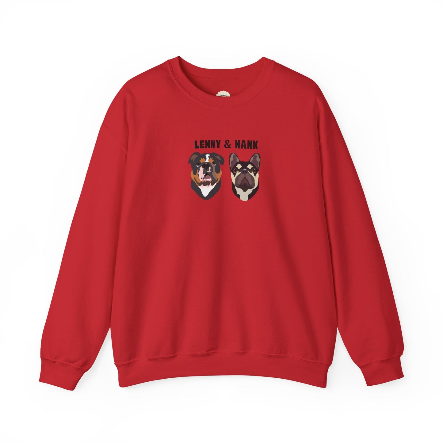 Personalised Sweatshirt with 2 Pets with names & faces, Cozy Unisex Sweatshirt