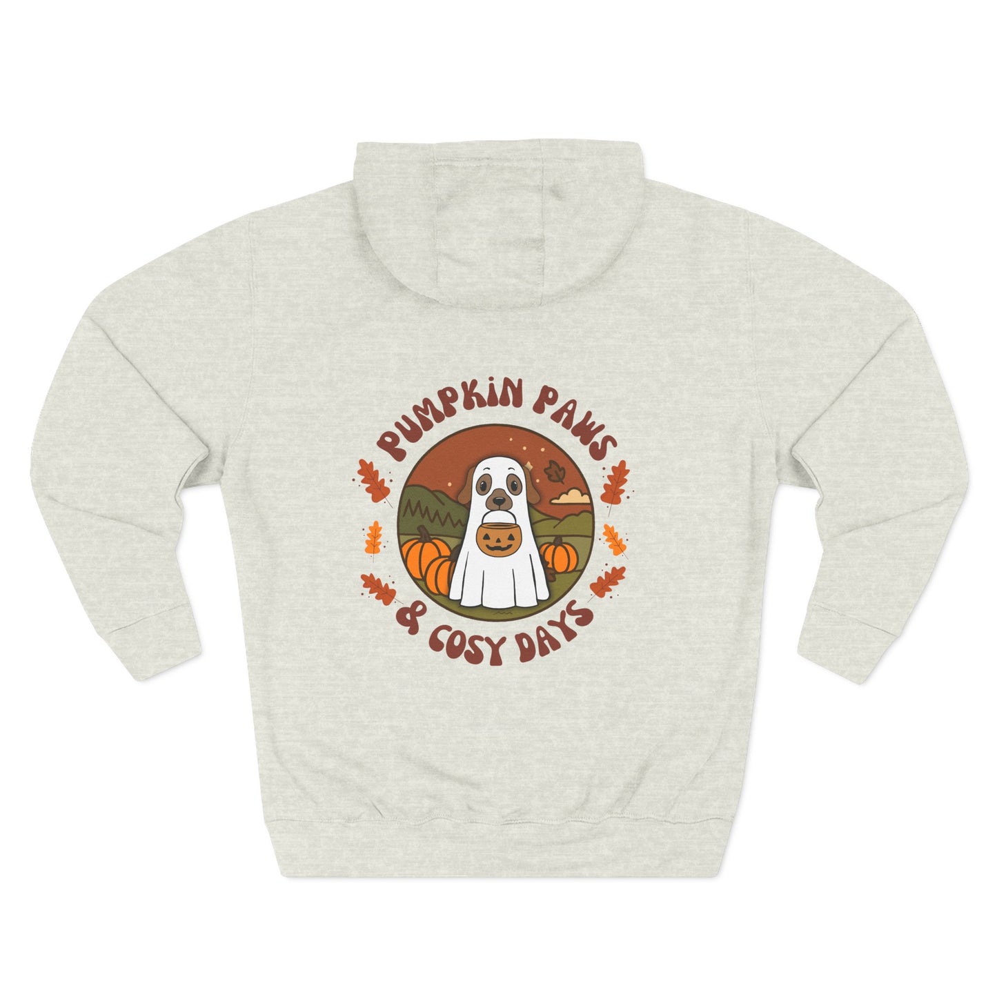 Pumpkin Paws Fleece Hoodie- personalised by name, furr colour & ears