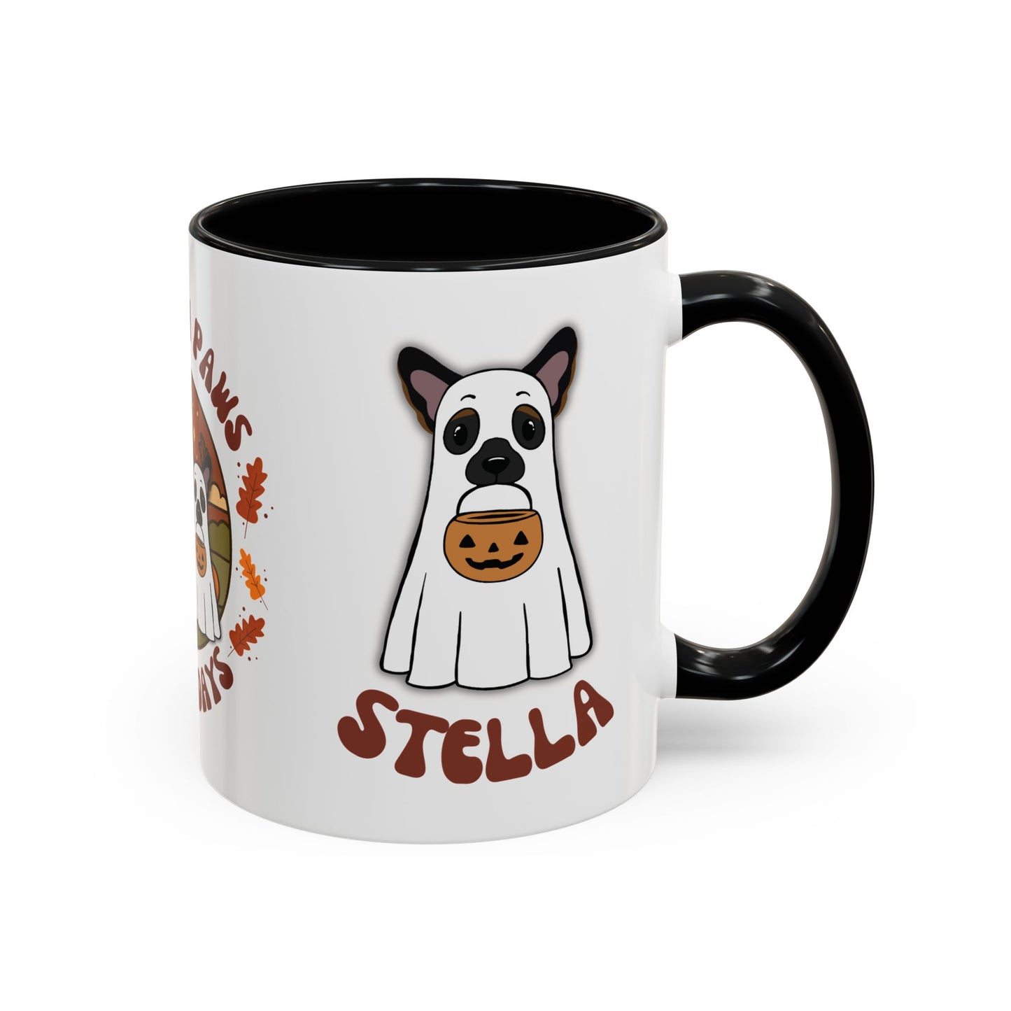 Personalised Halloween Mug - 2 Pets personalised by name & ears/colour