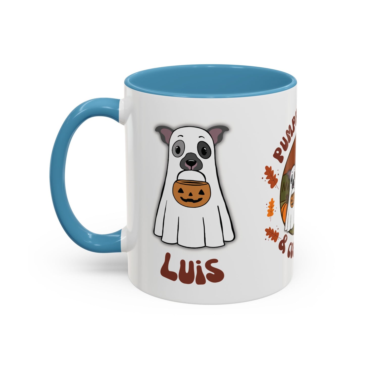 Personalised Halloween Mug - 2 Pets personalised by name & ears/colour