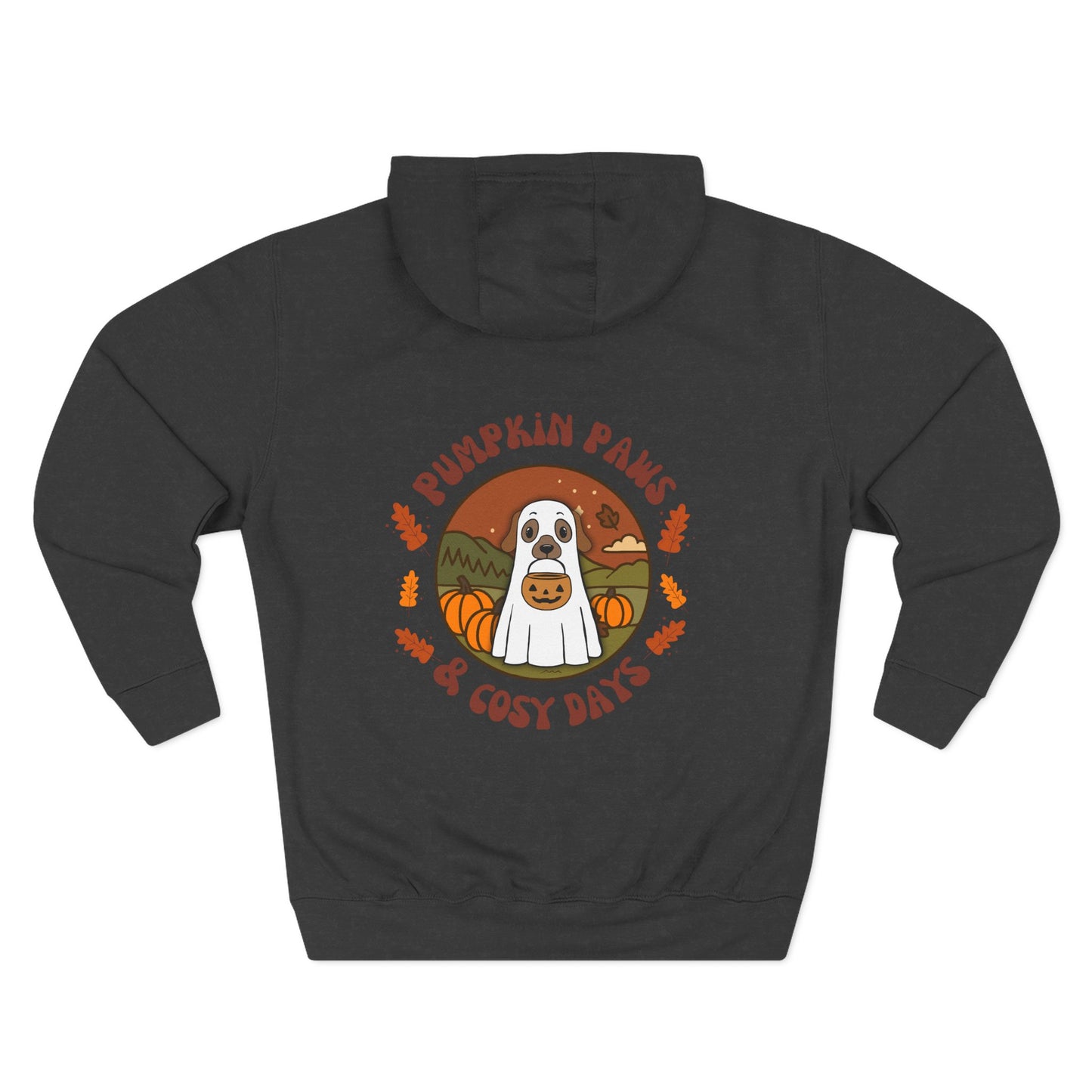 Pumpkin Paws Fleece Hoodie- personalised by name, furr colour & ears