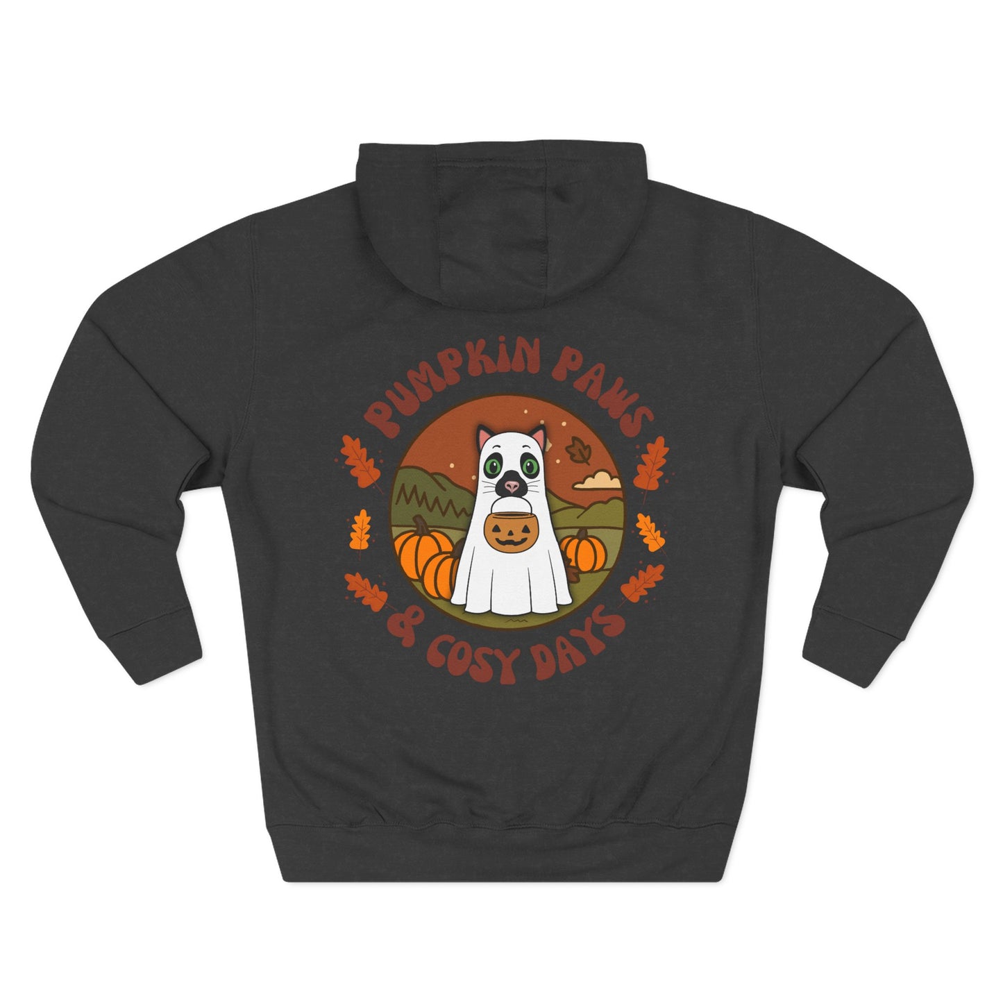 Cat Pumpkin Paws Hoodie - optional personalisation