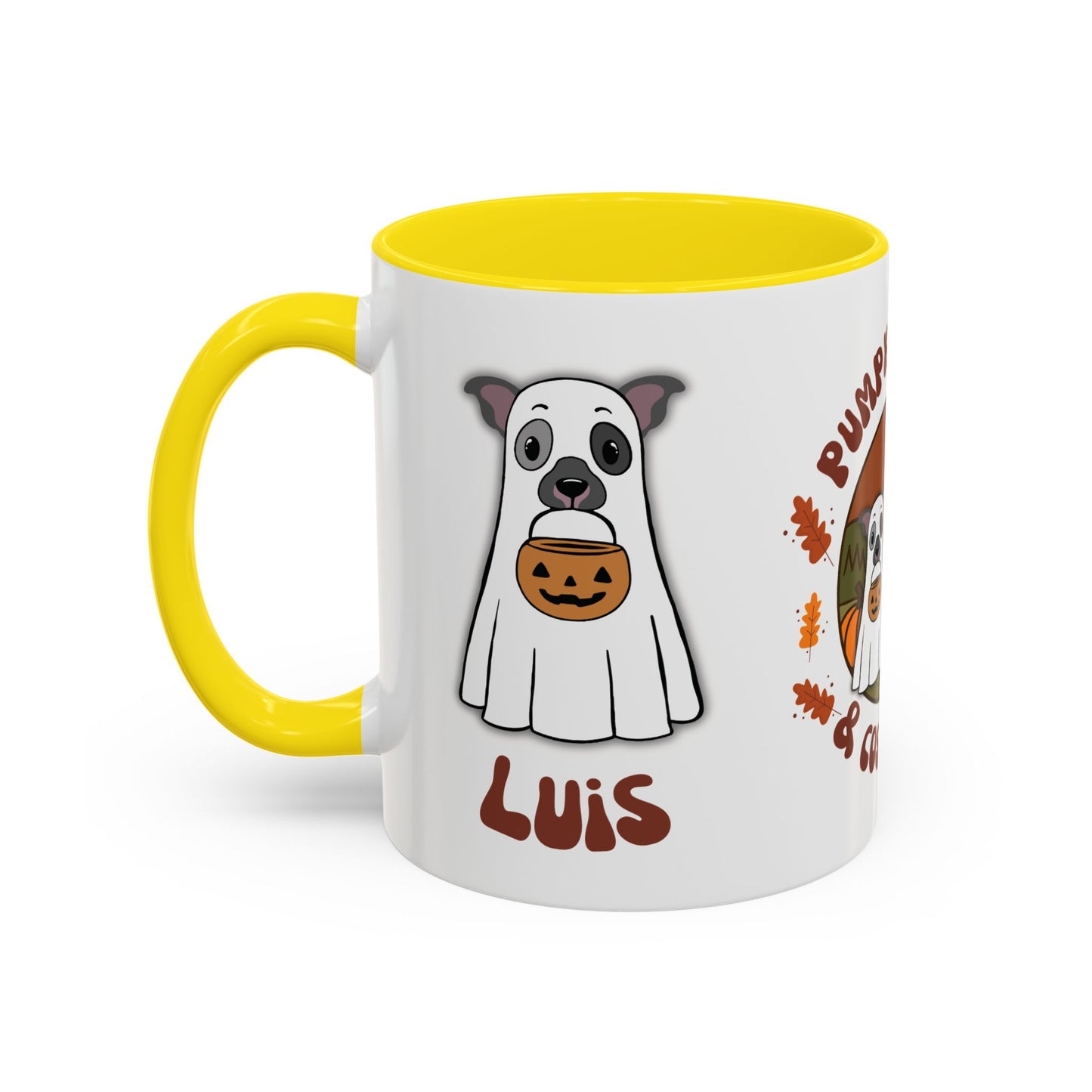 Personalised Halloween Mug - 2 Pets personalised by name & ears/colour