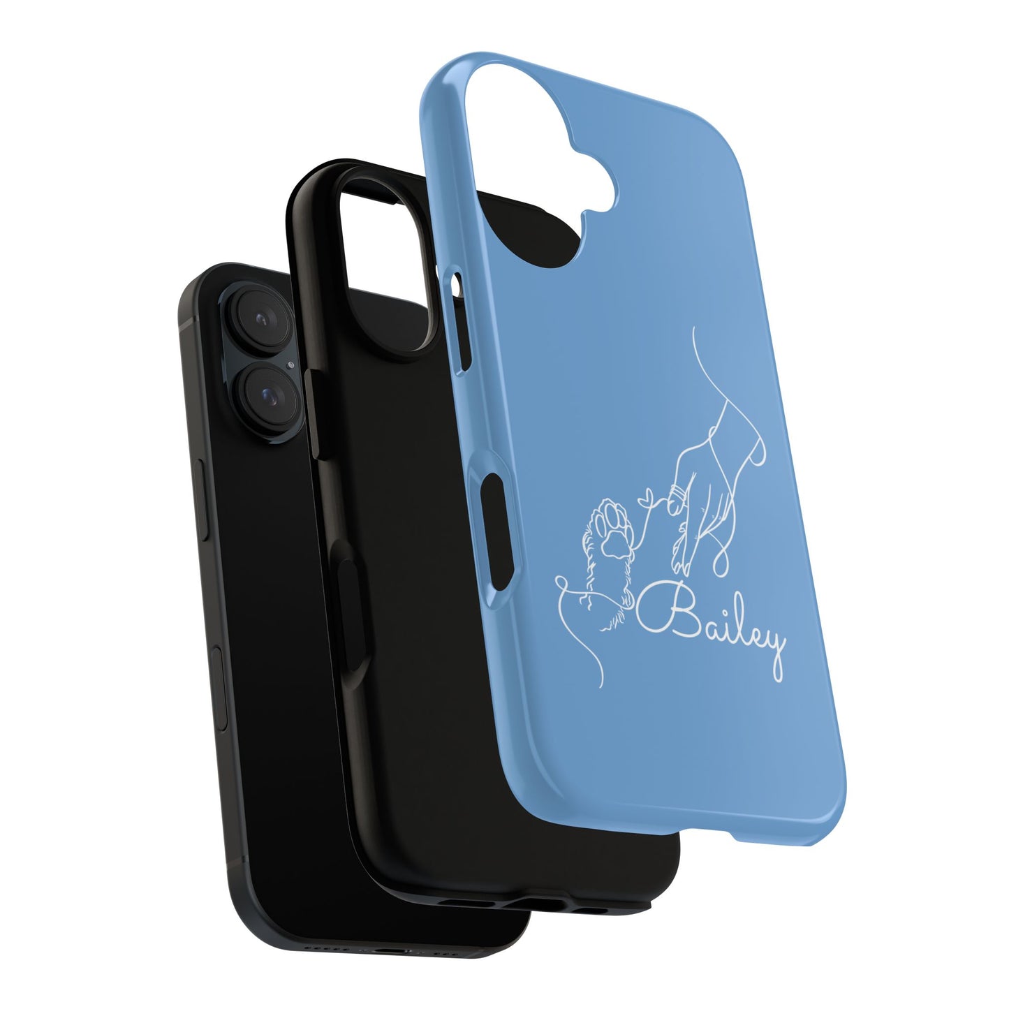 Personalised Phone Case with line drawing & name, Tough Cases