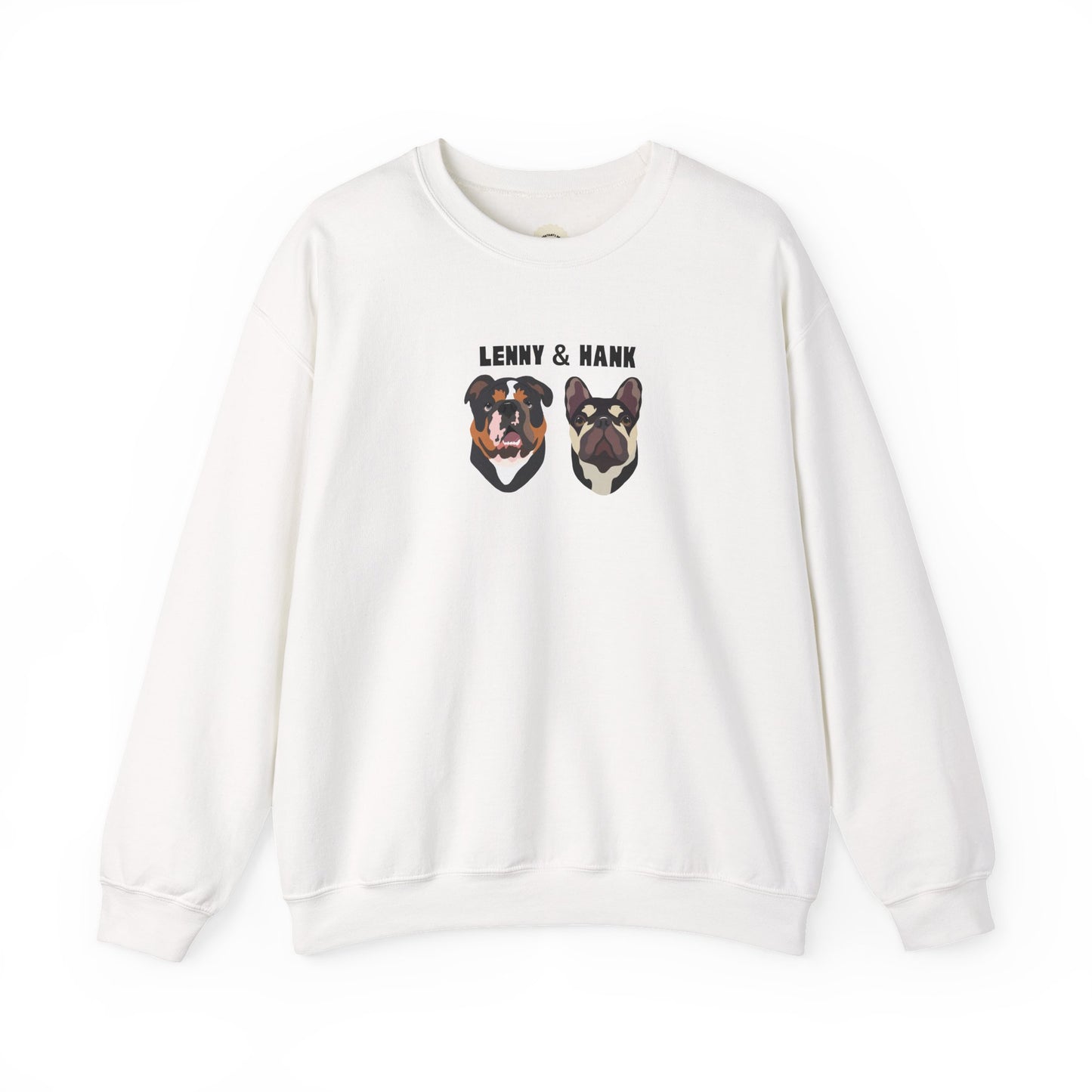 Personalised Sweatshirt with 2 Pets with names & faces, Cozy Unisex Sweatshirt