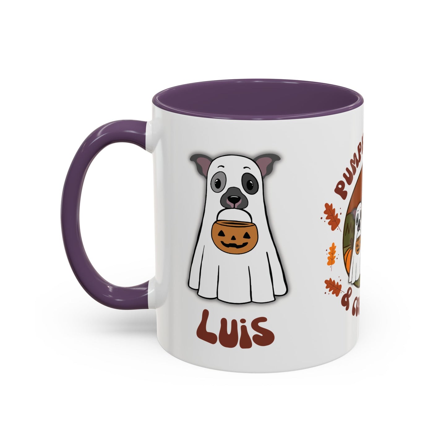 Personalised Halloween Mug - 2 Pets personalised by name & ears/colour