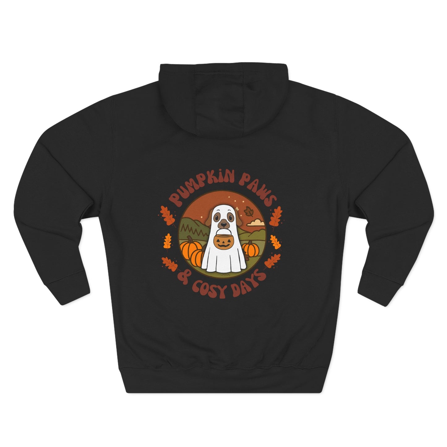 Pumpkin Paws Fleece Hoodie- personalised by name, furr colour & ears