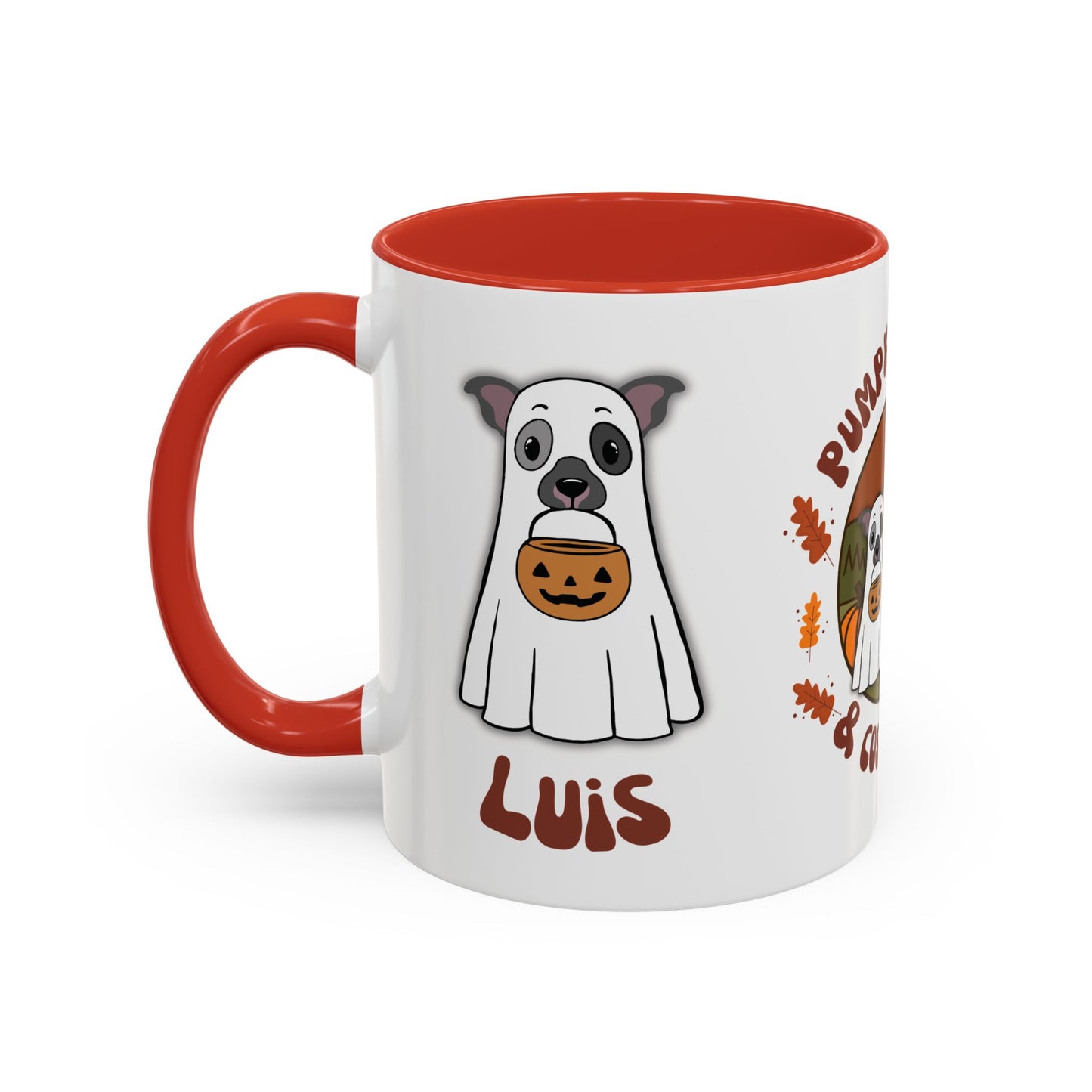 Personalised Halloween Mug - 2 Pets personalised by name & ears/colour