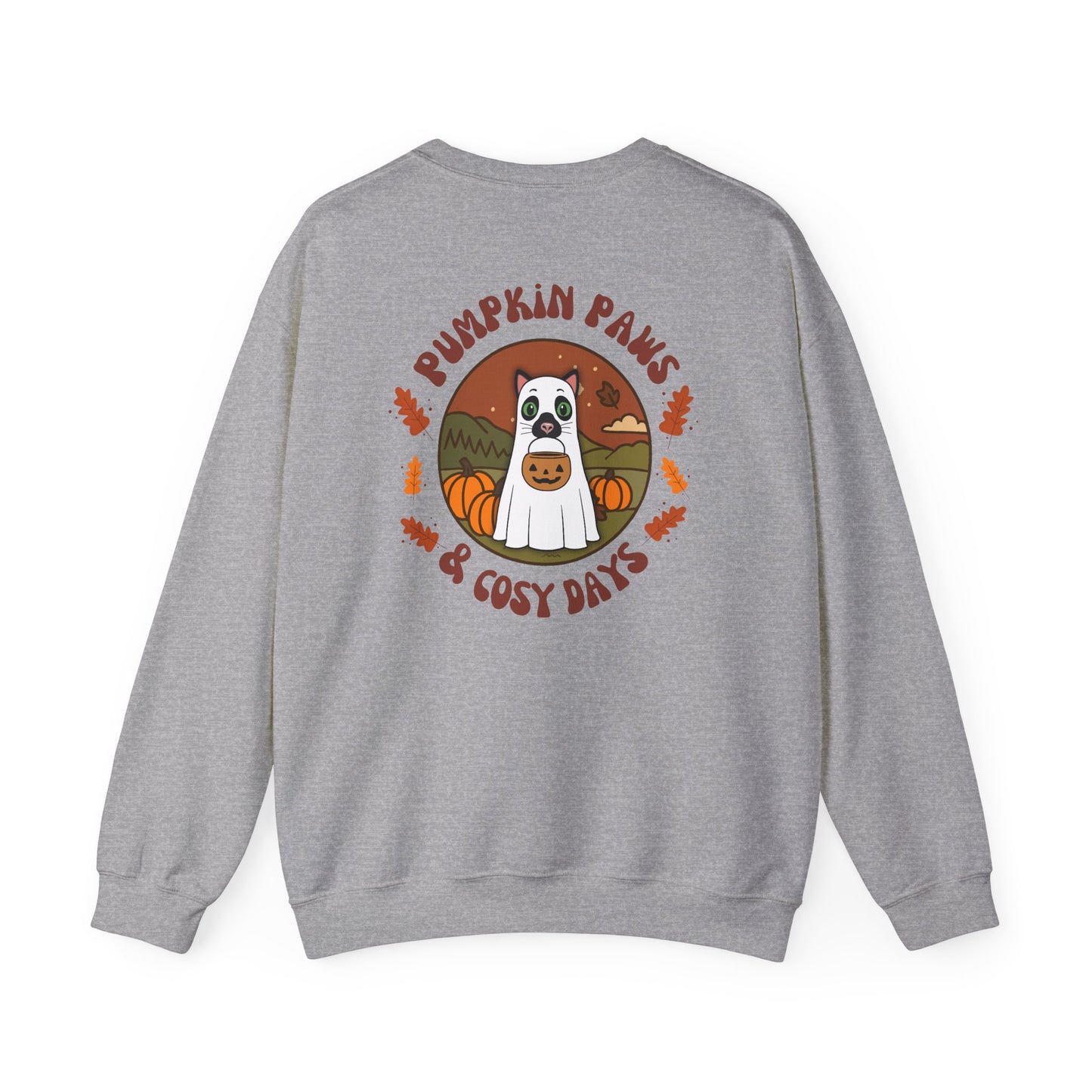 Cat Pumpkin Paws Sweatshirt - optional personalisation