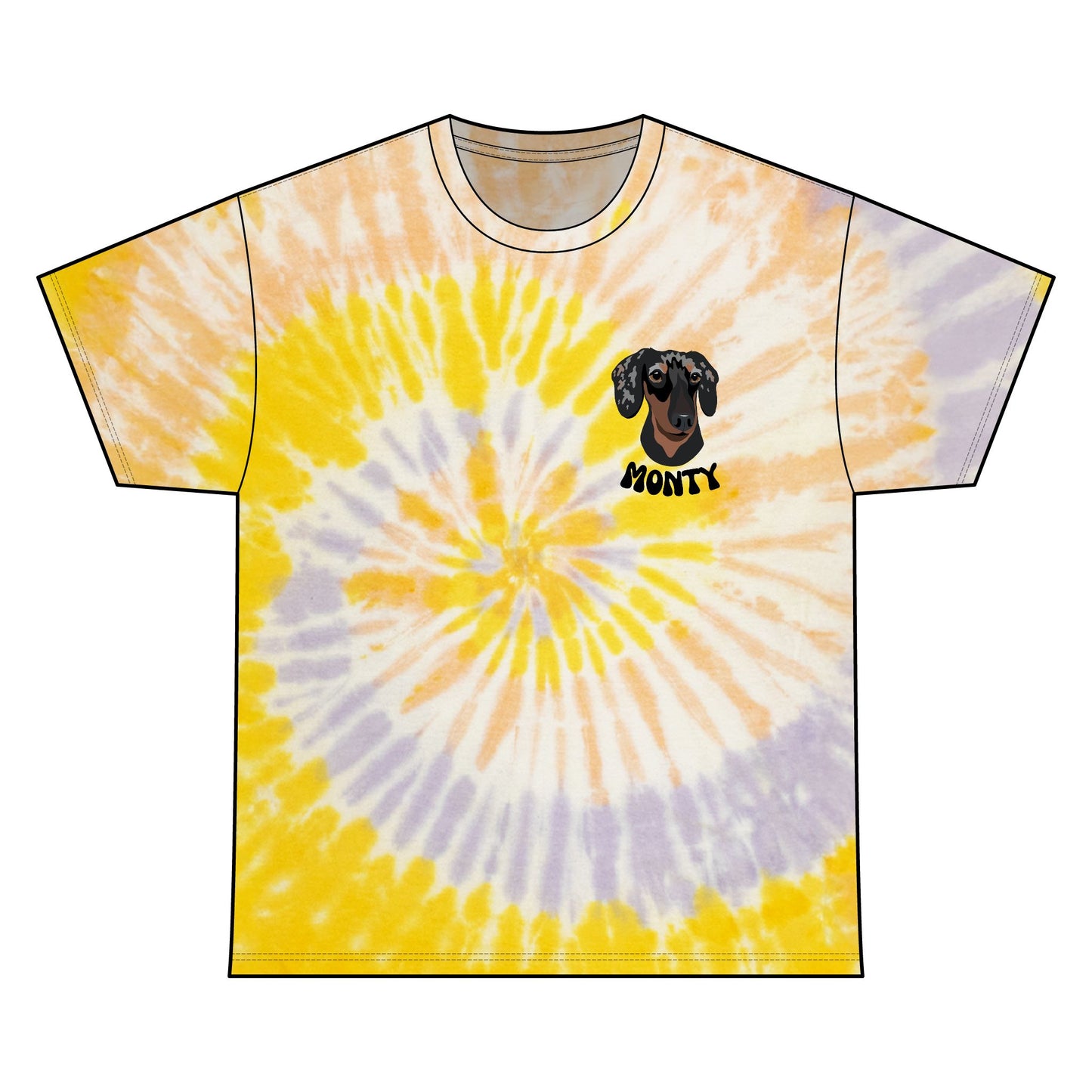 Unisex Tie Dye Pet Portrait Tee, Personalised