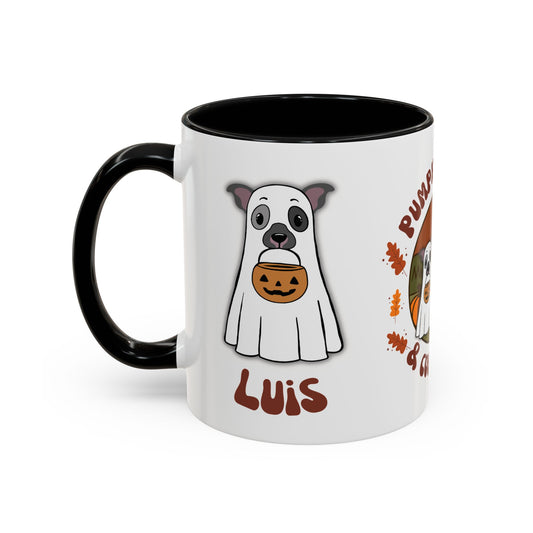 Personalised Halloween Mug - 2 Pets personalised by name & ears/colour