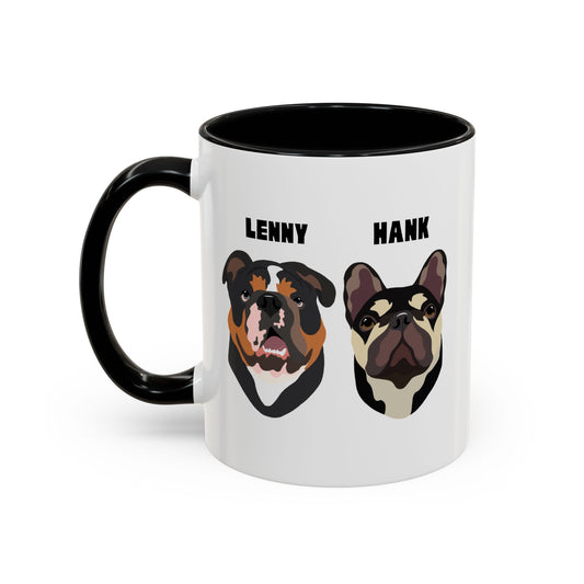 Personalised Mug with YOUR pets face on, 2 pet faces
