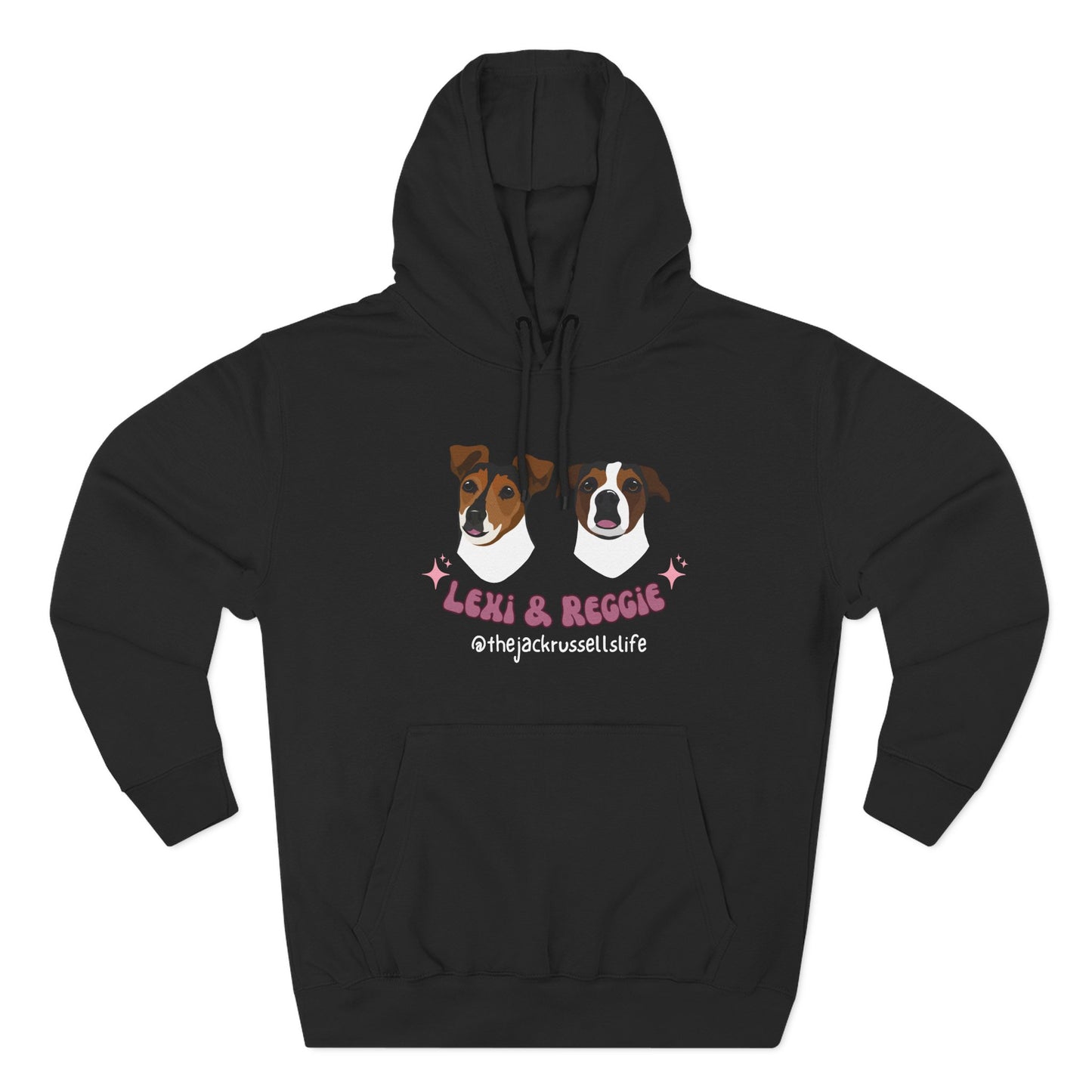 Personalised Hoody with 2 Pets, Sparkle, optional Instagram Handle