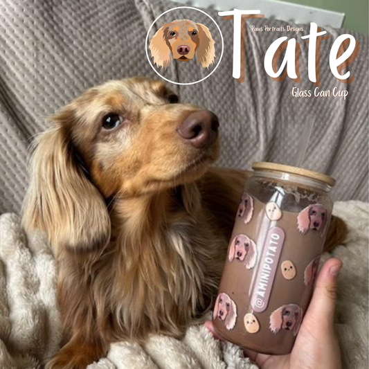 Personalised Glass Can Cup with Bamboo Lid & Straw