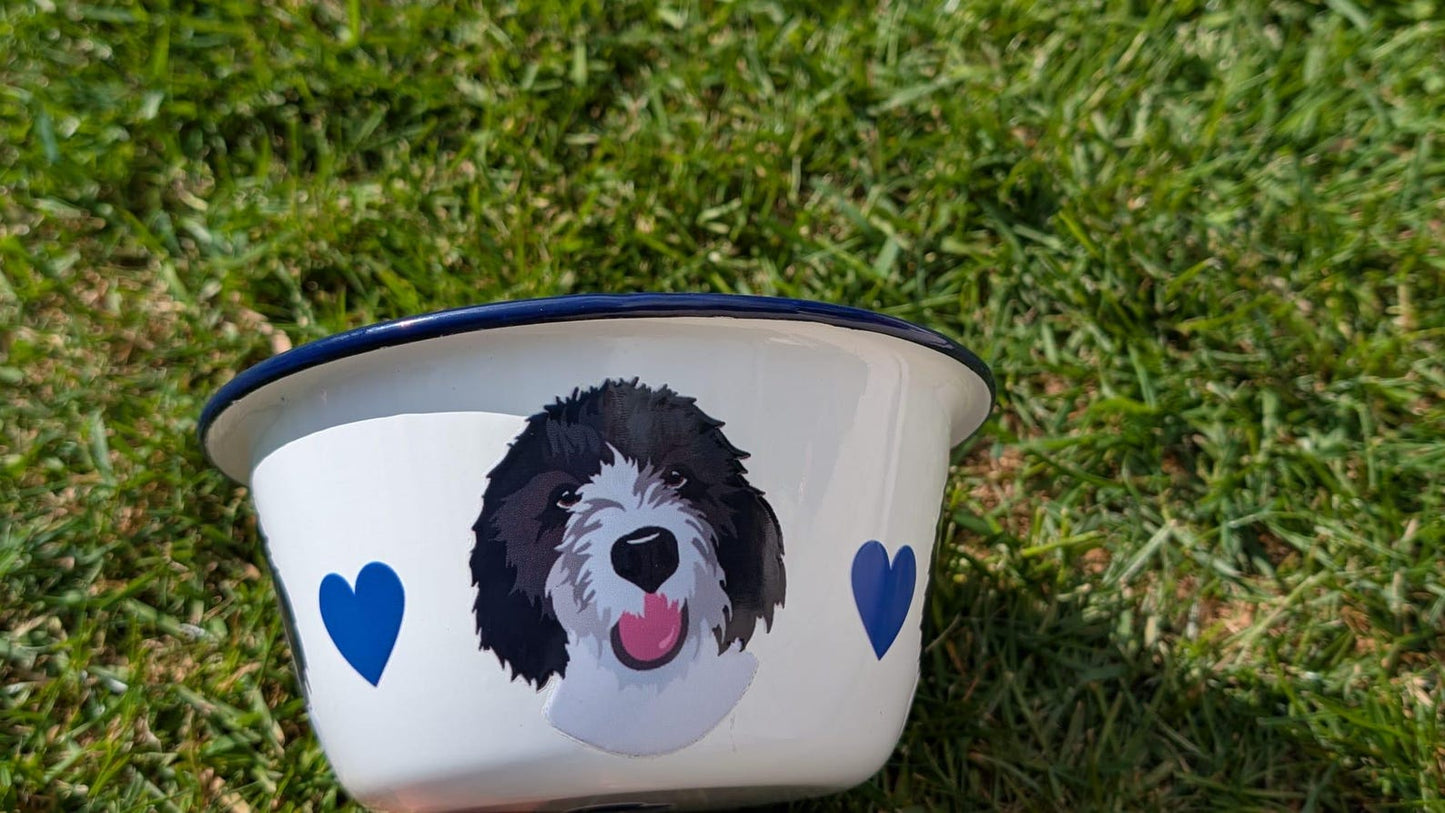 Enamel Dog Bowl Personalised