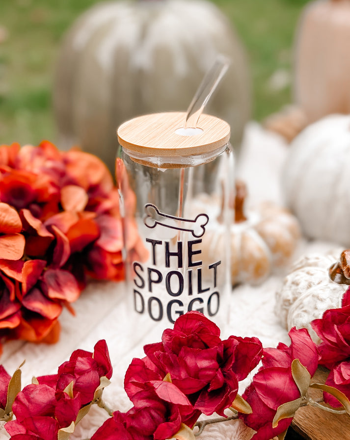 Personalised Glass Can Cups using YOUR small biz logo