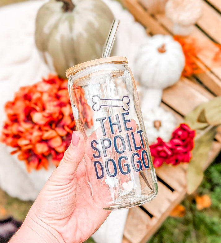 Personalised Glass Can Cups using YOUR small biz logo