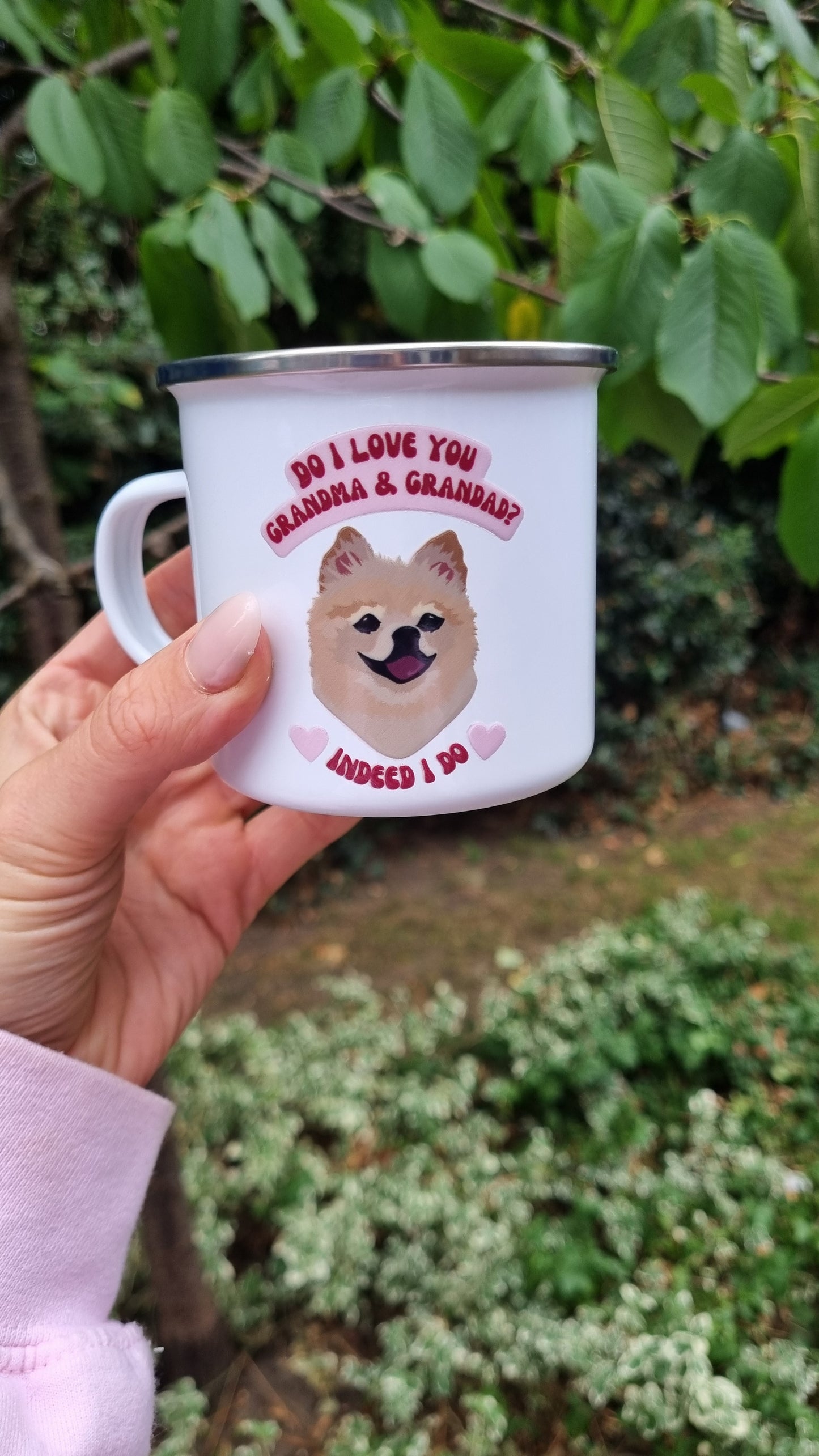 Personalised Enamel Mug using YOUR Pet Photo | Camping Mug