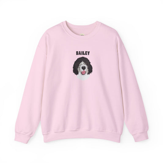 Personalised Sweatshirt with 1 Pet name & face,  Unisex Sweatshirt