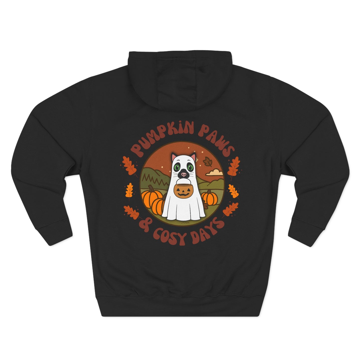 Cat Pumpkin Paws Hoodie - optional personalisation