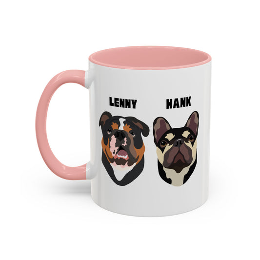 Personalised Mug with YOUR pets face on, 2 pet faces