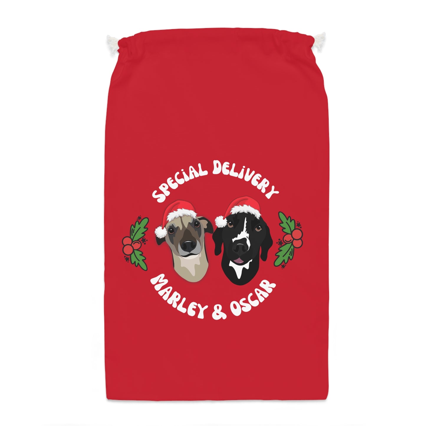 Personalised Christmas present sacks