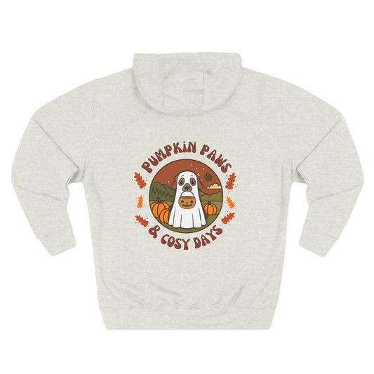 Pumpkin Paws Fleece Hoodie- personalised by name, furr colour & ears