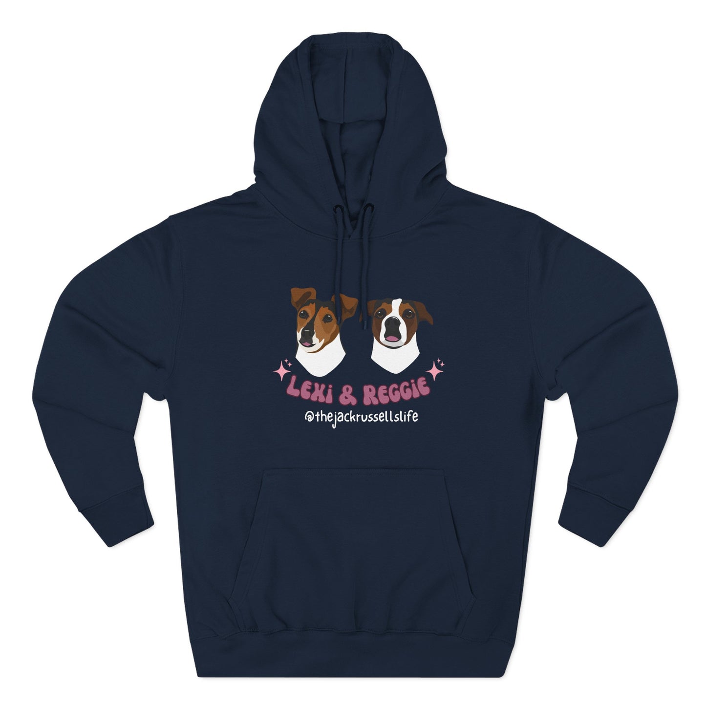 Personalised Hoody with 2 Pets, Sparkle, optional Instagram Handle