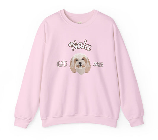 Personalised Sweatshirt with 1 Pet name & face,  Unisex Sweatshirt