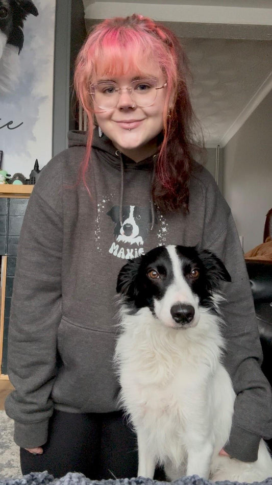Personalised Hoody with 1 Pet, Sparkle, optional Instagram Handle