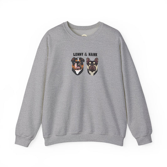 Personalised Sweatshirt with 2 Pets with names & faces, Cozy Unisex Sweatshirt