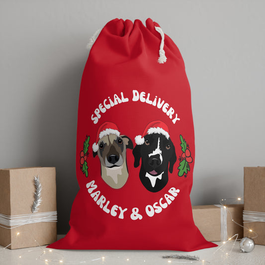 Personalised Christmas present sacks