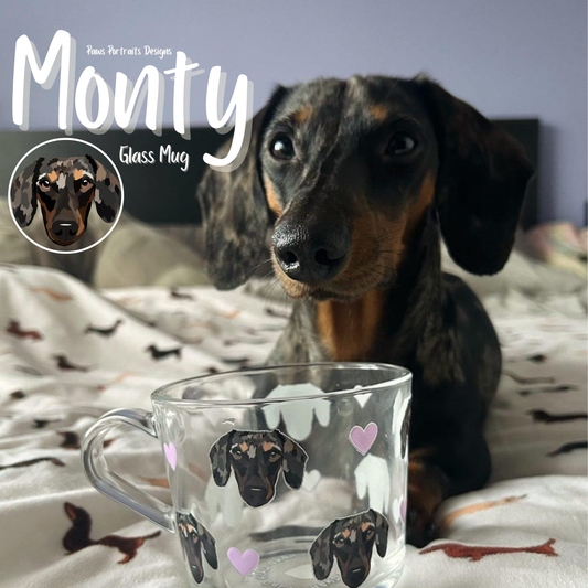 Personalised Pet Glass Mug using YOUR Pet Photo | Custom Mug
