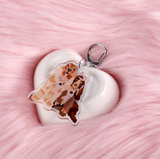 Custom Acrylic Keyrings 2 Pets