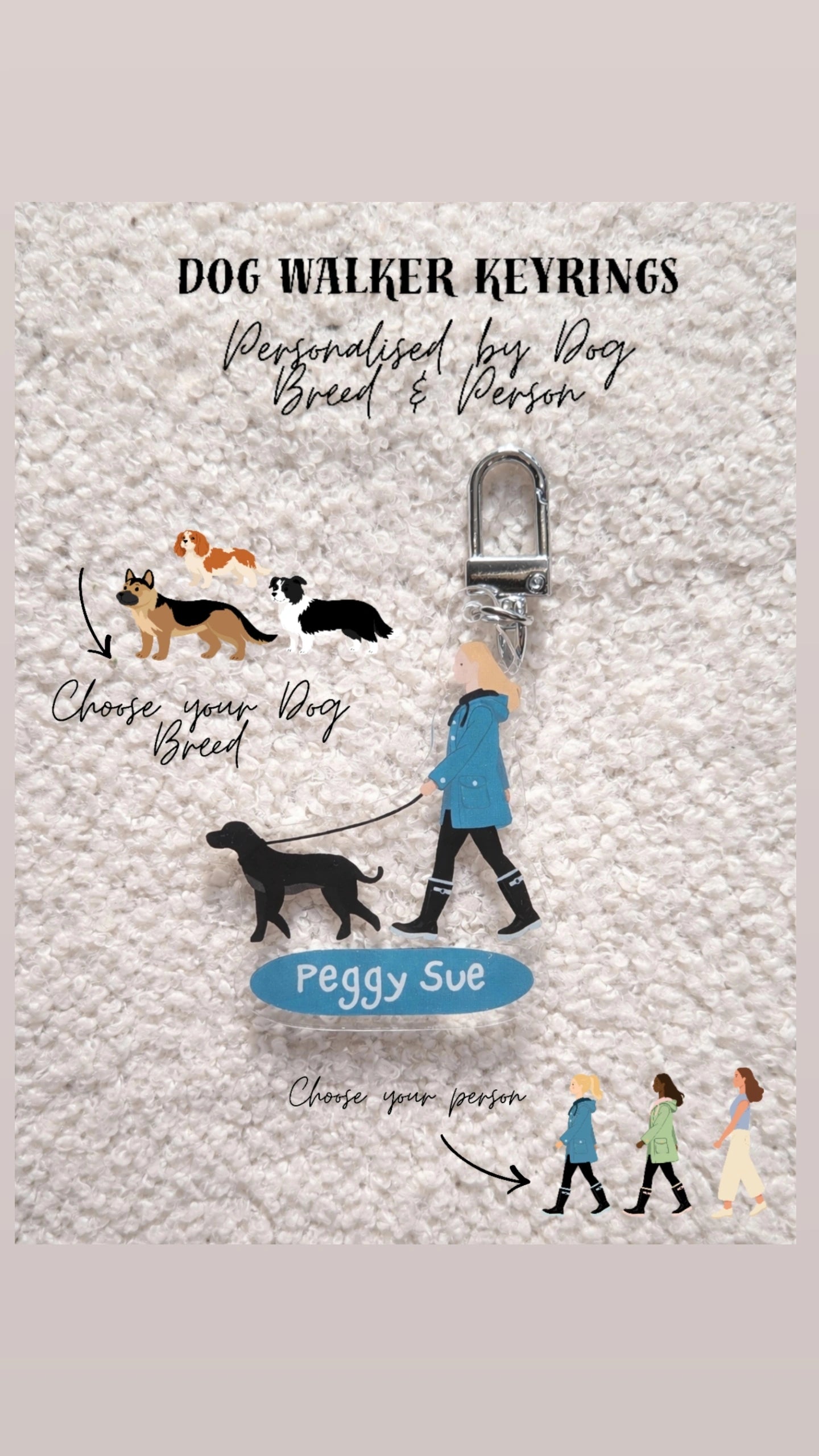 Personalised Dog Owner/Walker Keyring