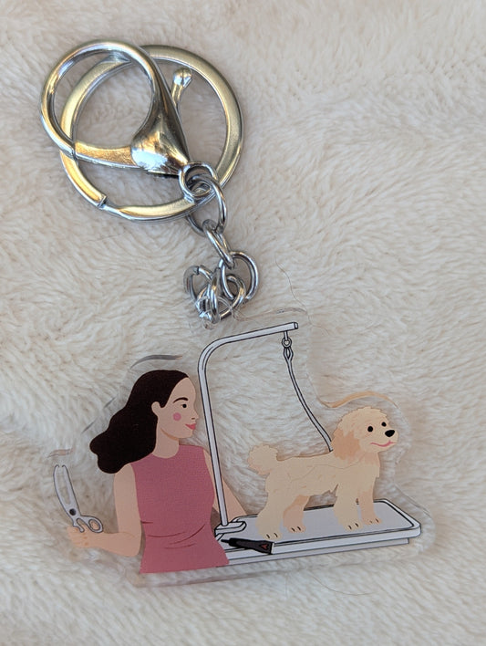 Personalised Dog groomer Keyring