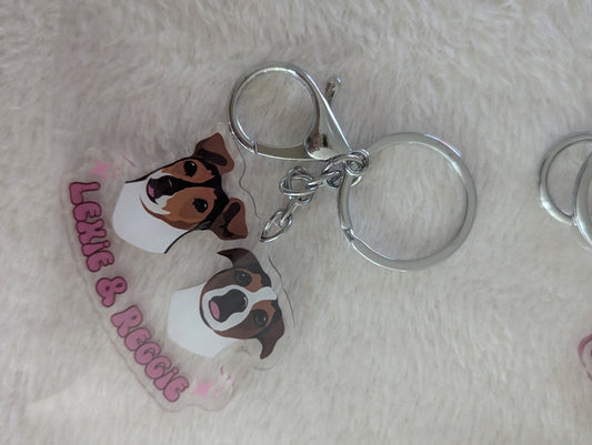 Custom Acrylic Keyrings 2 Pets