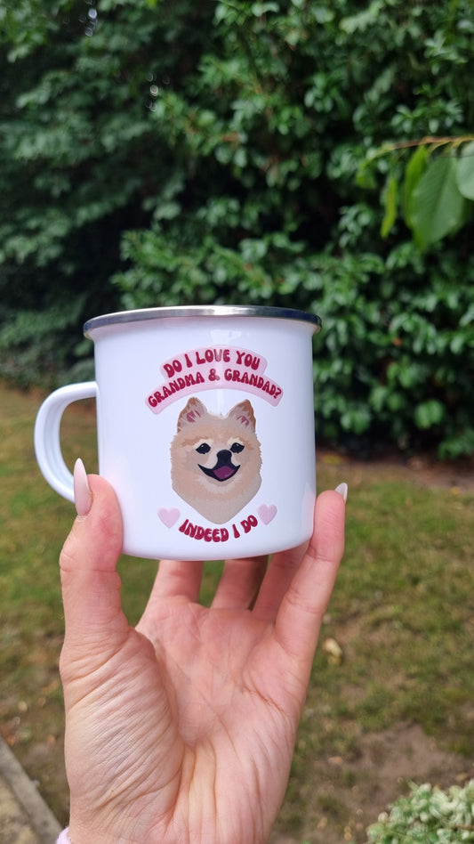 Personalised Enamel Mug using YOUR Pet Photo | Camping Mug
