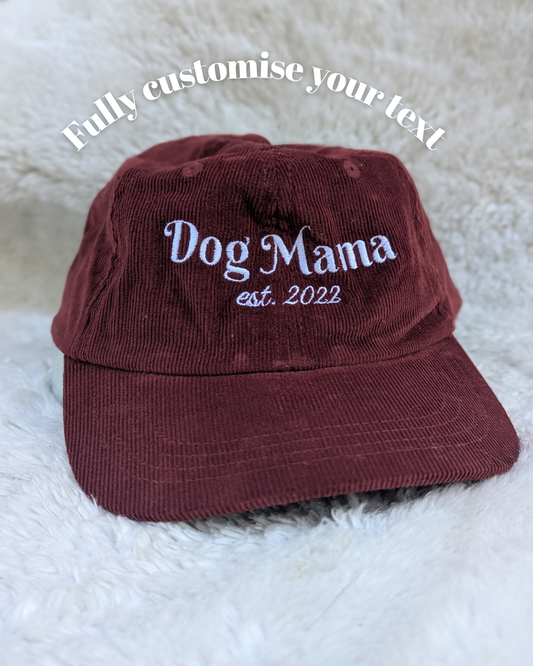 Dog Walking Society Vintage Corduroy Cap - Embroidered Hat for Pet Lovers