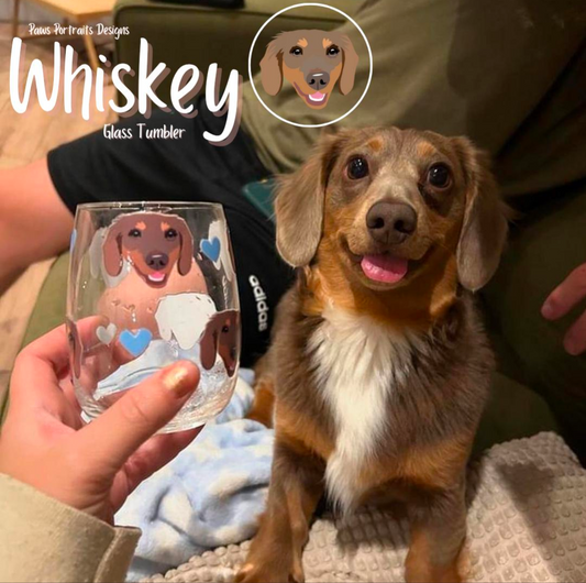 Personalised Pet Glass Tumbler using YOUR Pet Photo | Custom Glass